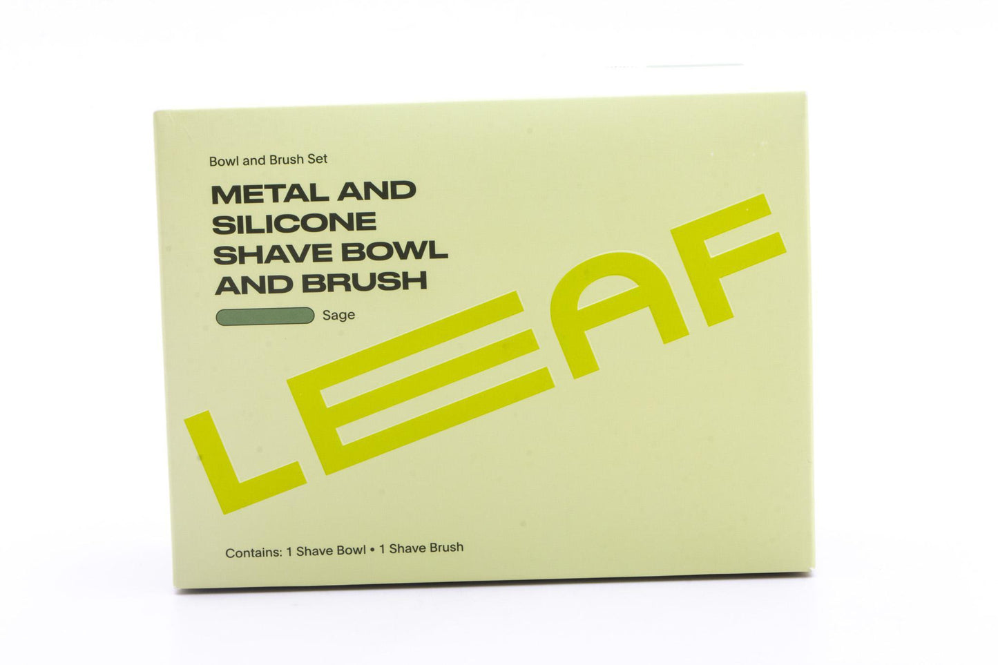 Leaf | Metal & Silicone Shave Bowl And Brush - Sage
