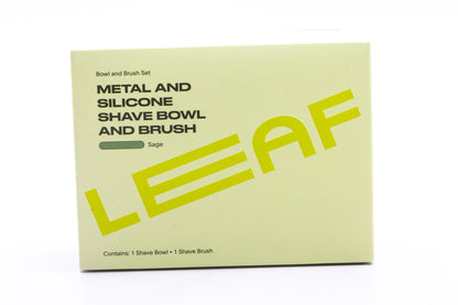 Leaf | Metal & Silicone Shave Bowl And Brush - Sage