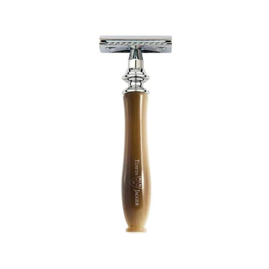 Edwin Jagger | Chatsworth Imitation Horn DE Safety Razor & Feather Blades (Closed Comb)