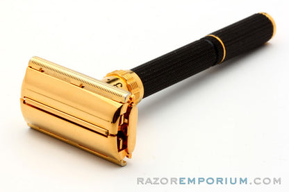 1969 O4 Gillette Super Adjustable 109 DE Safety Razor w/ Case & Blades | Original Gold