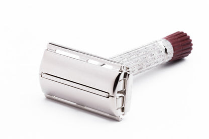 1956 B2 Gillette Heavy Red Tip Super Speed  Double Edge Safety Razor  | Factory Nickel Revamp