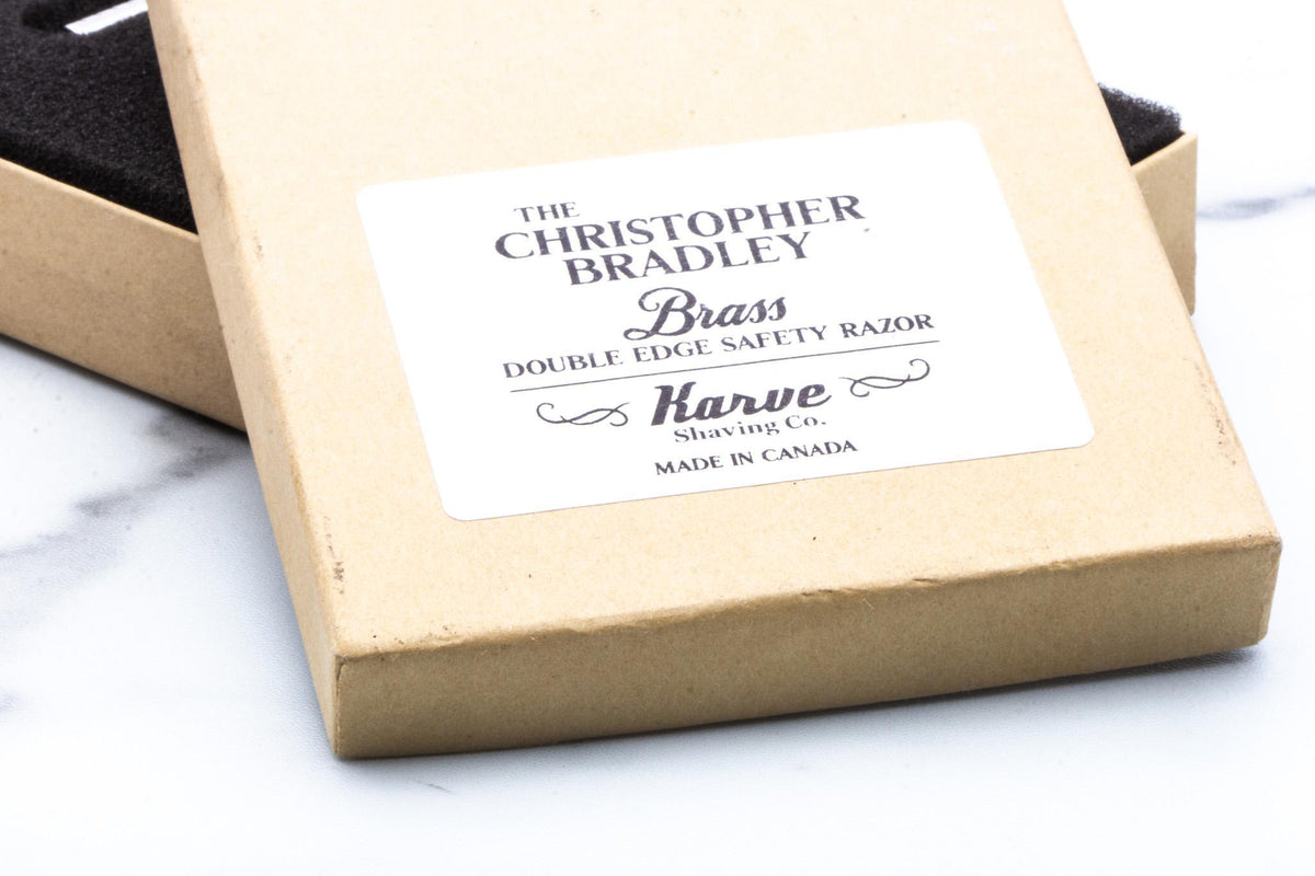The Karve Christopher Bradley Safety Razor - Brass D Plate | Rhodium Revamp
