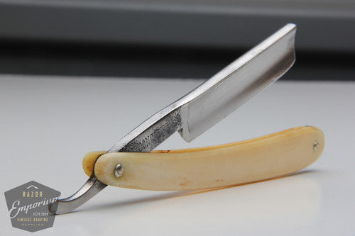 5/8" A Witt. "Lil Concave" Straight Razor w/ Bone Scales Hollow | New York, USA