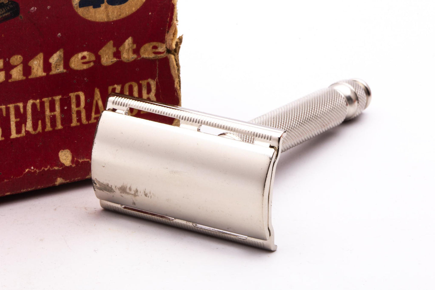 1940's Gillette Ball End Tech DE Razor Set | Original Condition
