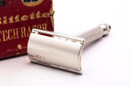 1940's Gillette Ball End Tech DE Razor Set | Original Condition