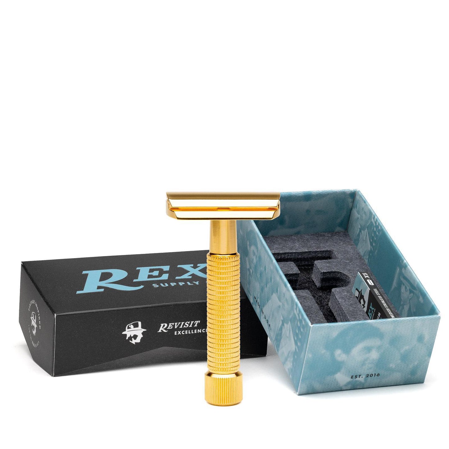 Rex Supply Co. | Envoy Three Piece Stainless Steel Double Edge Safety Razor