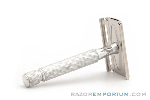 1966 Gillette Aluminum Spiral Handle Tech Safety Razor Set L1 - Made in Germany