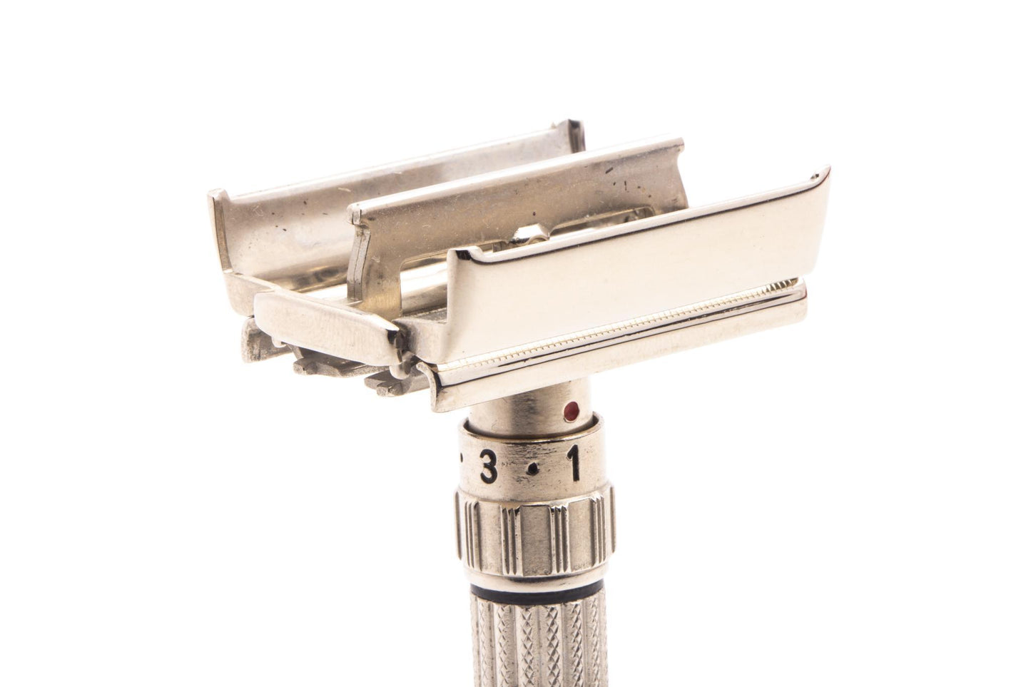 1958 D1 Gillette Red Dot Fatboy Adjustable Double Edge Safety Razor | Factory Nickel Revamp