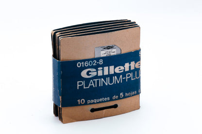 New Old Stock - 50 Gillette Platinum Plus - Made in Argentina - Double Edge Razor Blades