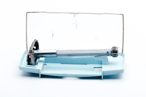 1964 Gillette Blue Star Lady Gillette DE Safety Razor with Case I1