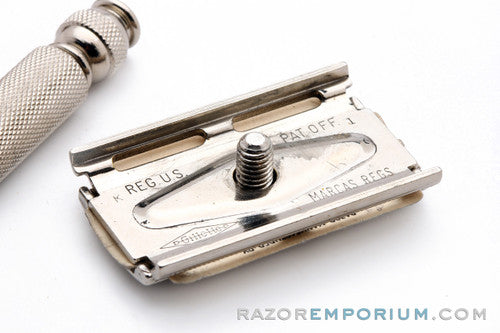 1965 Gillette Travel Tech Safety Razor Brown Leather Case K1