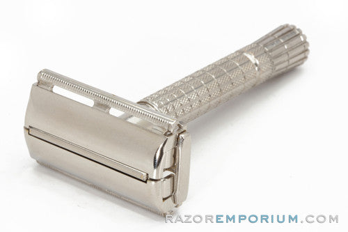 1960 F4 Gillette Flare Tip Super Speed Safety Razor | Factory Nickel Revamp