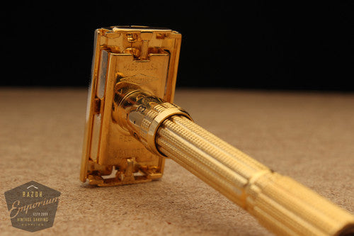 Gillette 1965 Slim Adjustable Safety Razor J4 * 24K Gold REVAMPED