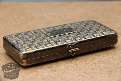 Gillette 1920's Basketweave Pocket Edition - Old Type  (DE) Travel Set