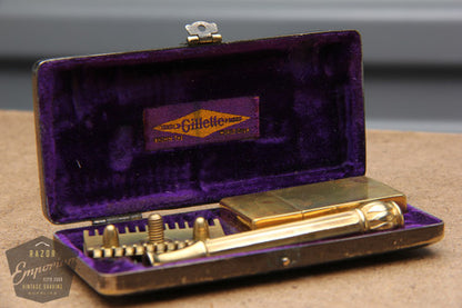 Gillette 1920's Basketweave Pocket Edition - Old Type  (DE) Travel Set