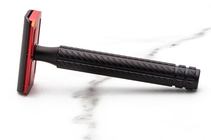 Ayslworth Razor | APEX-AL Double Edge Safety Razor - Jet Black Blood Red Classic V2