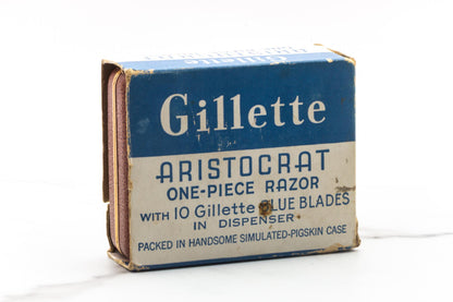 1948-50 Gillette Gold Aristocrat Double Edge Safety Razor | New Old Stock