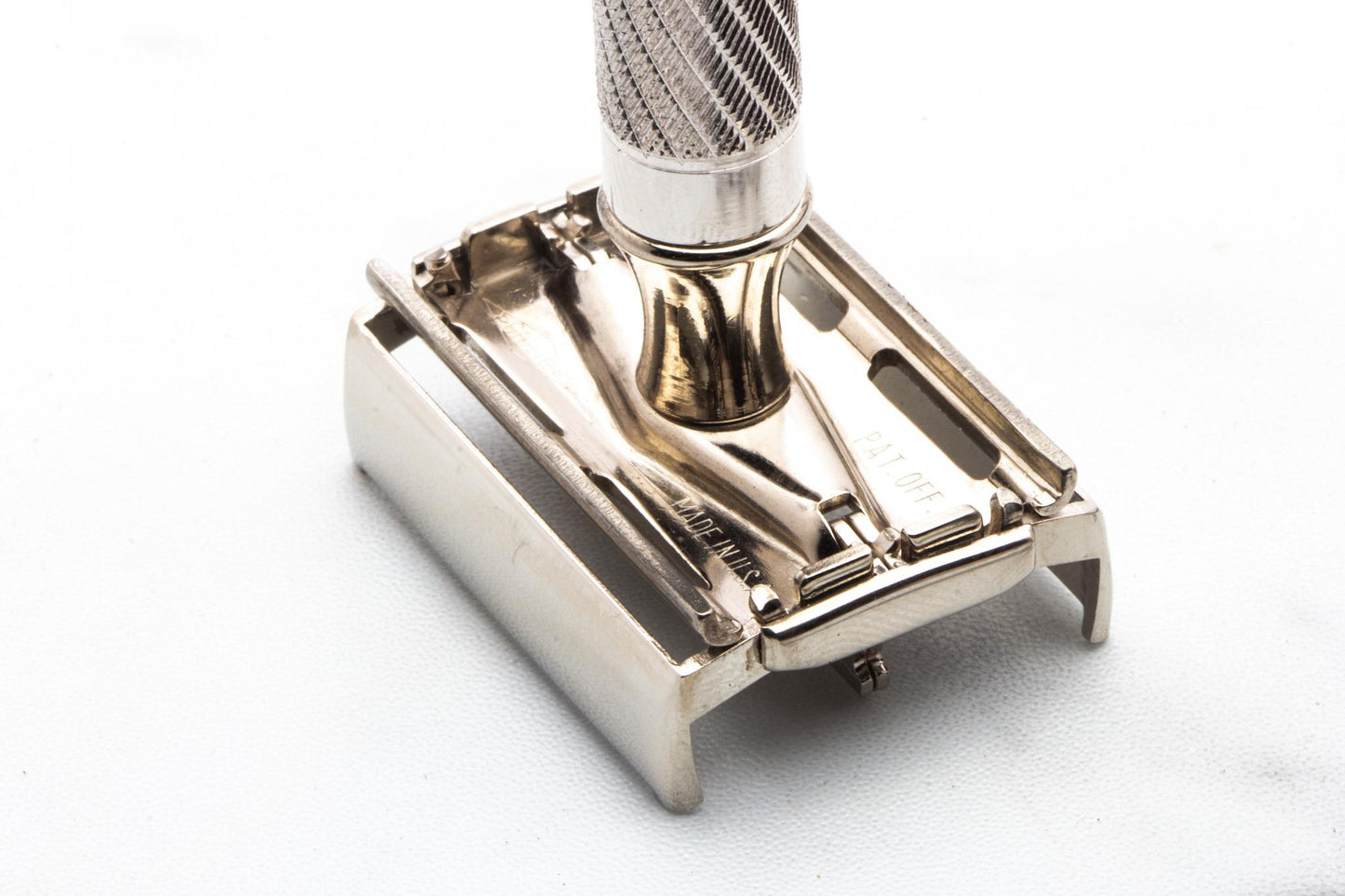 1948-1951 Gillette Rhodium Executive Razor in Ostrich Leather Case | Original Condition