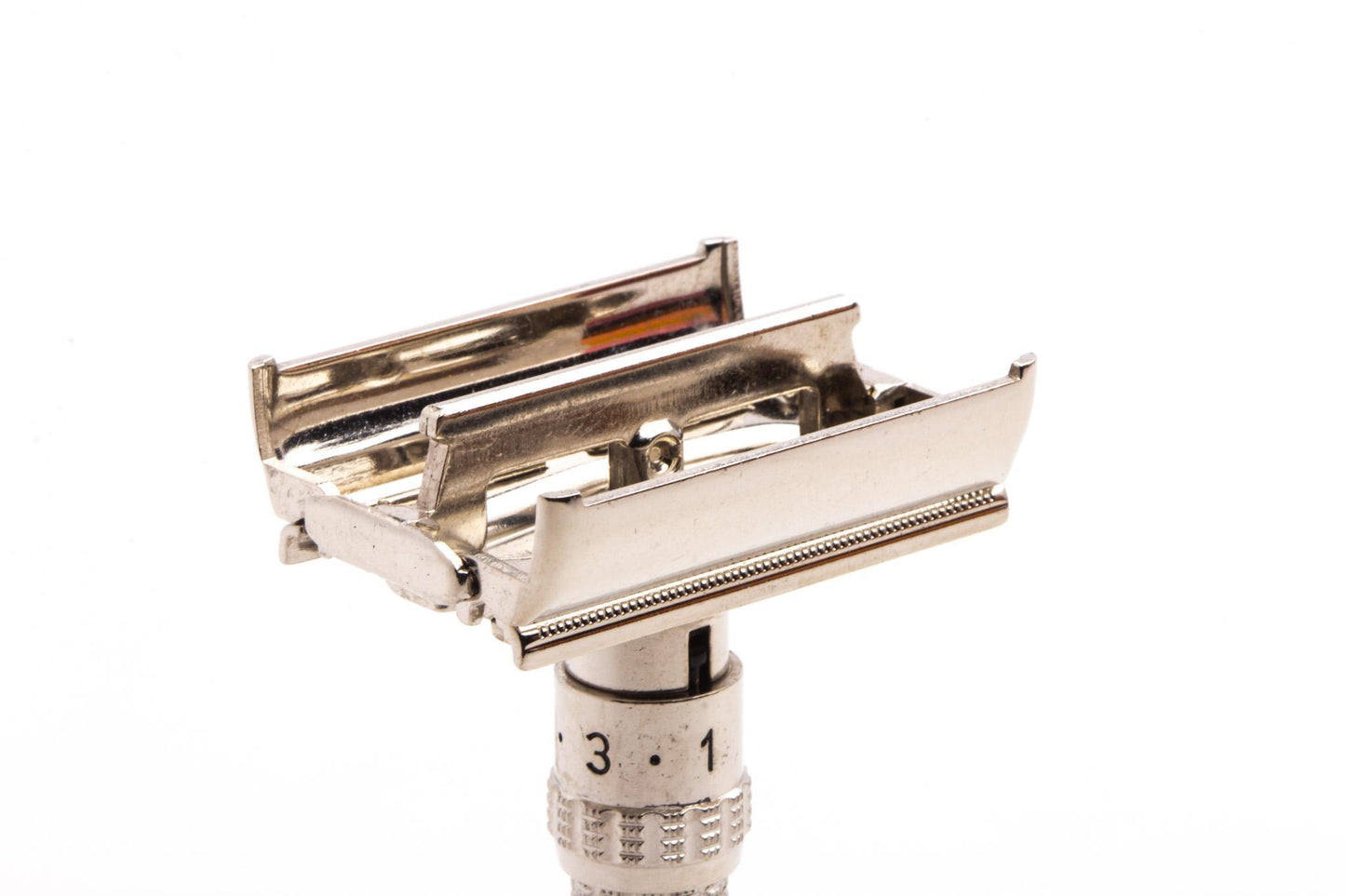 1964 J4 Gillette Slim Adjustable Double Edge Safety Razor | Factory Nickel Revamp