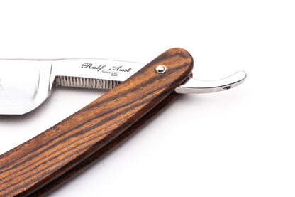 8/8" Ralf Aust Spanish Tip Straight Razor With Mexican Palisander Wood Scales