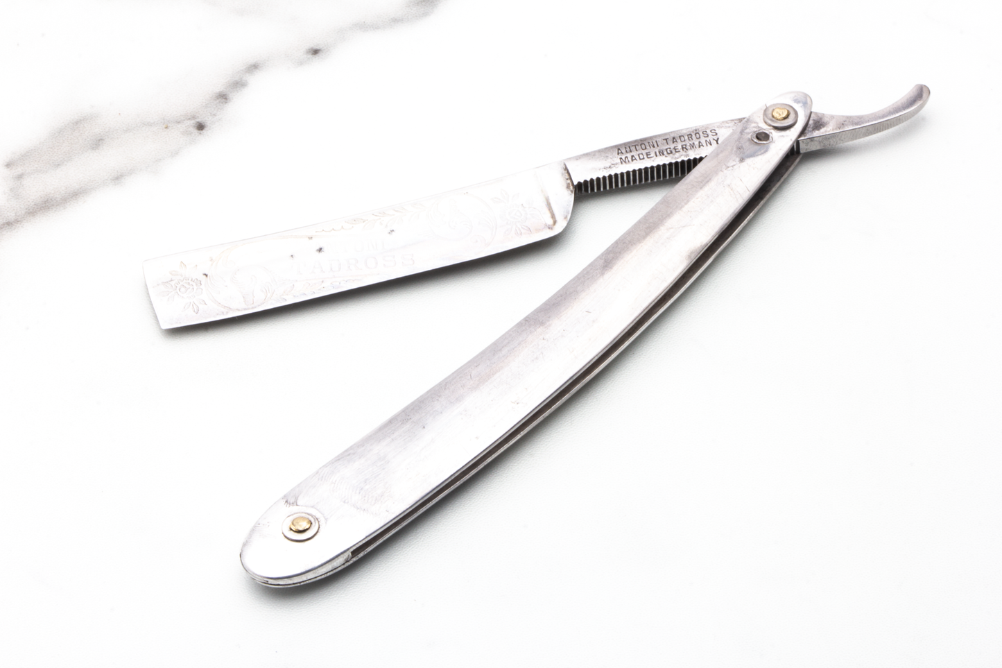 5/8" Vintage Restored Antoni Tadross 2874 Straight Razor With Metal Scales