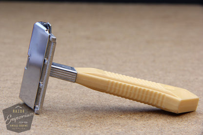 Gem 1940's G-Bar Single Edge Razor with Cream Handle
