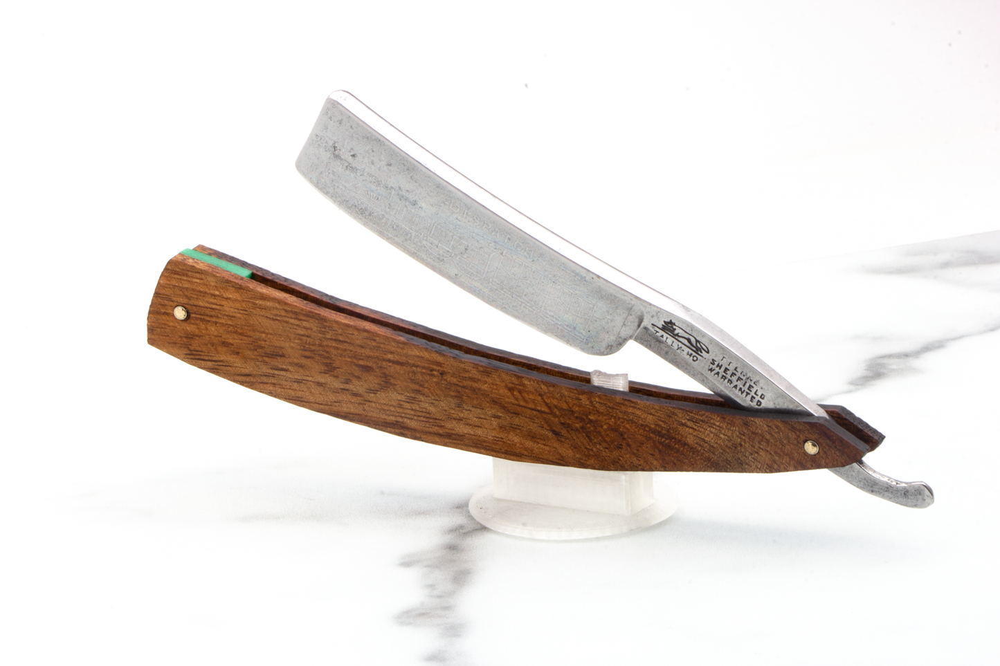 6/8" Vintage Restored Tally-Ho Straight Razor With Custom Wood Scales
