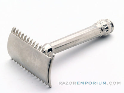 1917 Gillette Ball End Old Type DE Safety Razor  | Factory Nickel Revamp