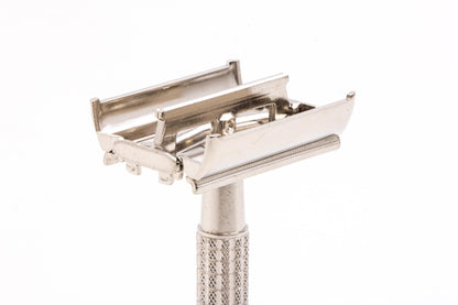 1963 I2 Gillette Flare Tip Super Speed Safety Razor | Factory Nickel Revamp