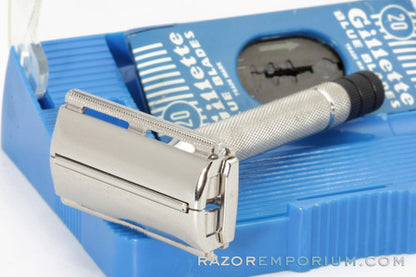 1952 Gillette Black Tip Double Edge Super Speed Set - X2