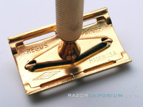 1930's Gillette Gold Ball End Tech Razor in Red Box