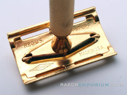 1930's Gillette Gold Ball End Tech Razor in Red Box