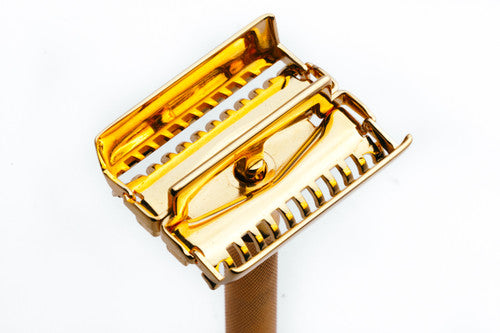 1939 Gillette Sheraton Open Comb Double Edge Razor 24K Gold Revamp