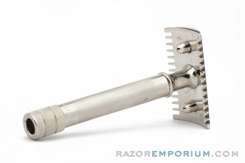 1913 Gillette Single Ring DE Safety Razor | Factory Nickel Revamp