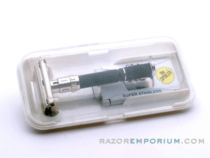 1974 U4 Gillette Super Adjustable 109 Safety Razor Set w/ Case & Blade Bank