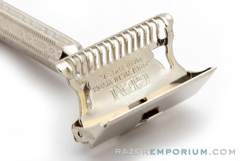 1940's Gem 1912 Style Single Edge Safety Razor | Factory Nickel
