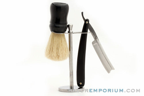 Two Piece Brush & Straight Razor Stand | Stainless Steel Stand