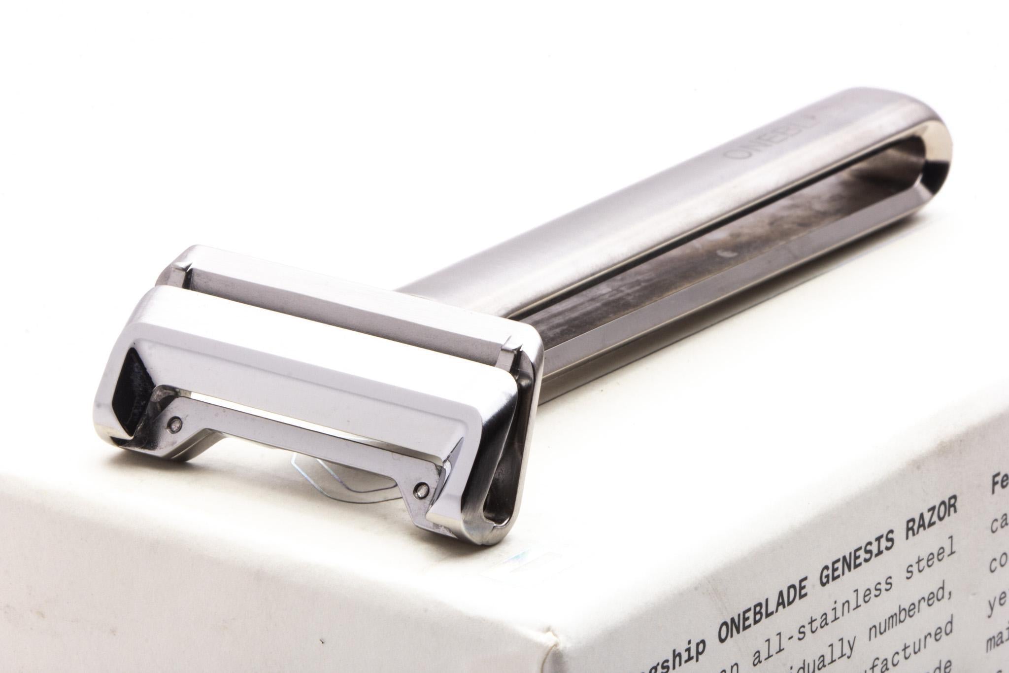 OneBlade| Genesis Silver Pivoting Single Edge Razor With Stand | Pre-o ...