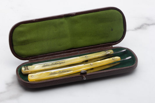 5/8" Vintage Restored F. Koeller & Co Sta-Sharp Straight Razor Set