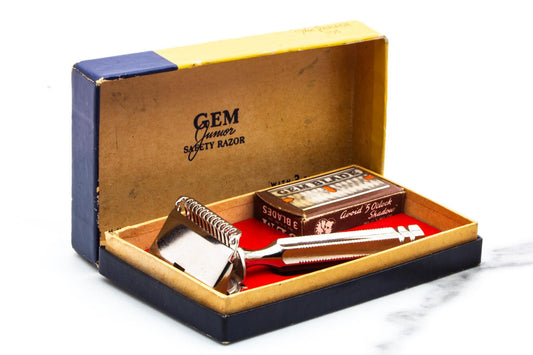 1940's Gem Junior  Single Edge Safety Razor Set | Original Condition