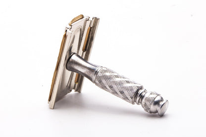 1969 O1 Gillette Travel Tech DE Safety Razor With Spiral Handle | Original Condition