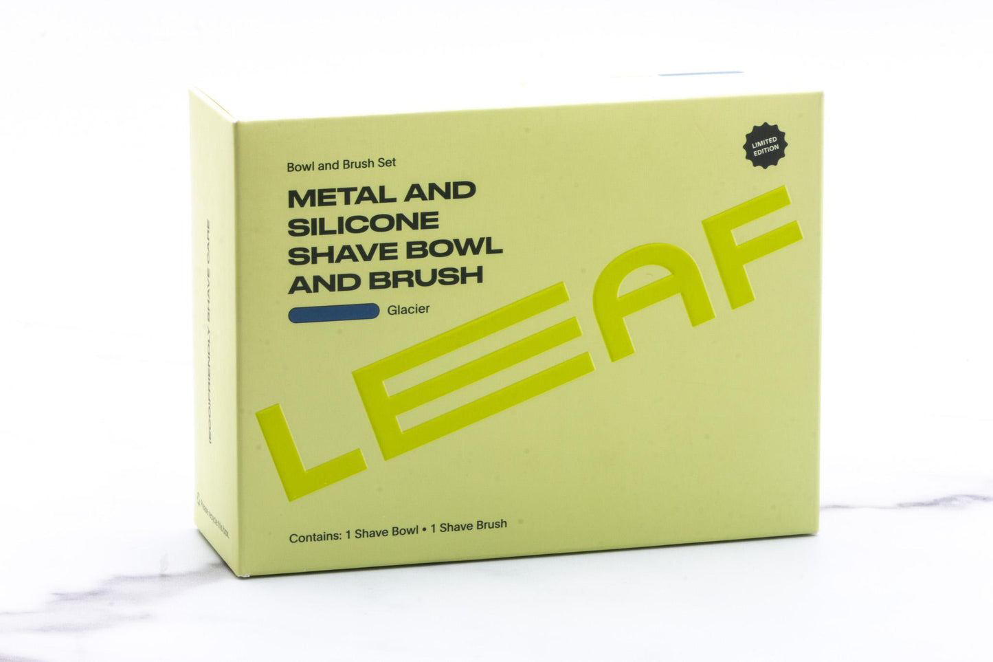 Leaf | Metal & Silicone Shave Bowl And Brush - Glacier