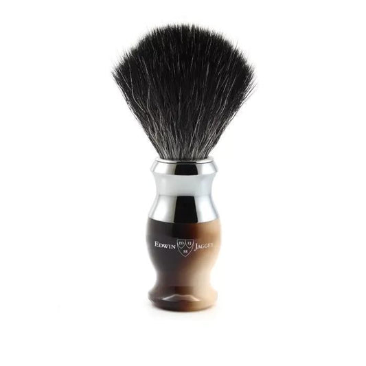 Edwin Jagger | 37 Range Shaving Brush Imitation Light Horn (Black Synthetic)