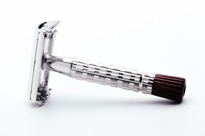 1959 E2 Gillette Heavy Red Tip Super Speed Double Edge Safety Razor | Rhodium Revamp