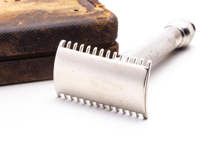 1918 Gillette Ball End Old Type Khaki Service Double Edge Razor Set | Original Condition