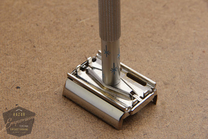 Gillette 1962 Blue Star Lady Gillette DE Safety Razor - H4