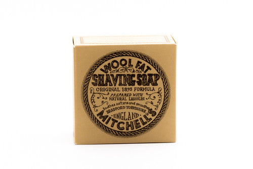 Mitchell's Wool Fat Shaving Soap in Ceramic Dish