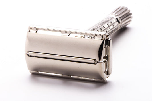 1959 E1 Gillette TTO Flare Tip Super Speed Safety Razor  | Factory Nickel Revamp