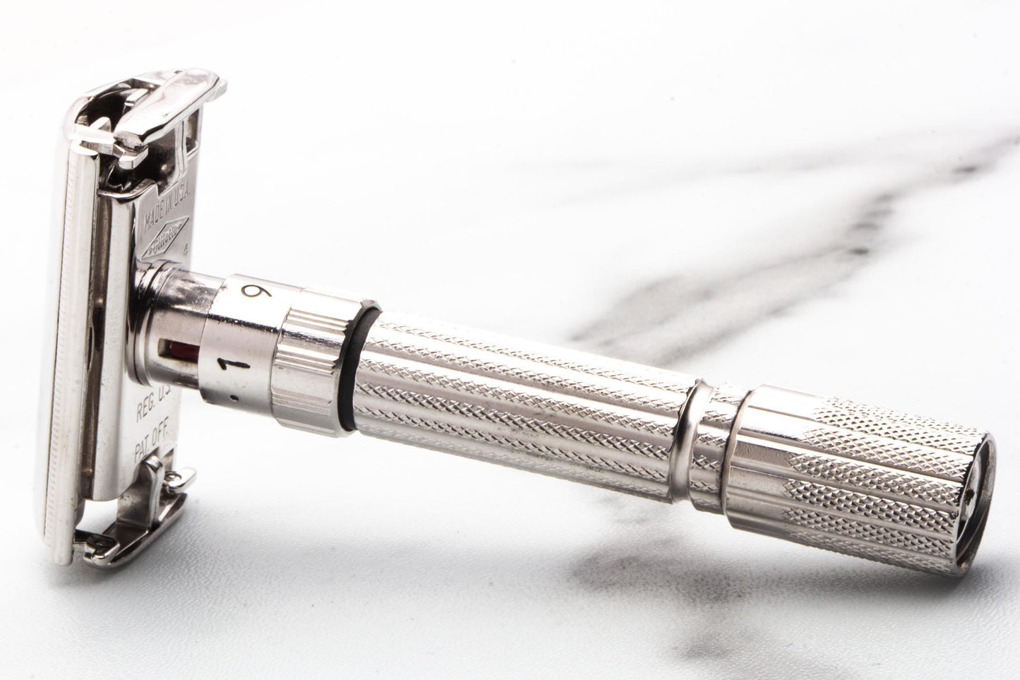 1960 F4 Gillette Fatboy Adjustable $1.95 Double Edge TTO Safety Razor  | Rhodium Revamp