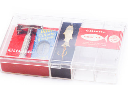 1957 Gillette Fishin' Kit With Golden Lure and Bait Box